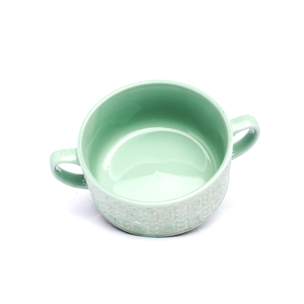 Green Bowl W/Handle