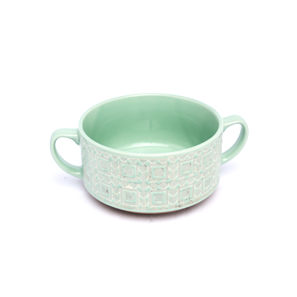 Green Bowl W/Handle