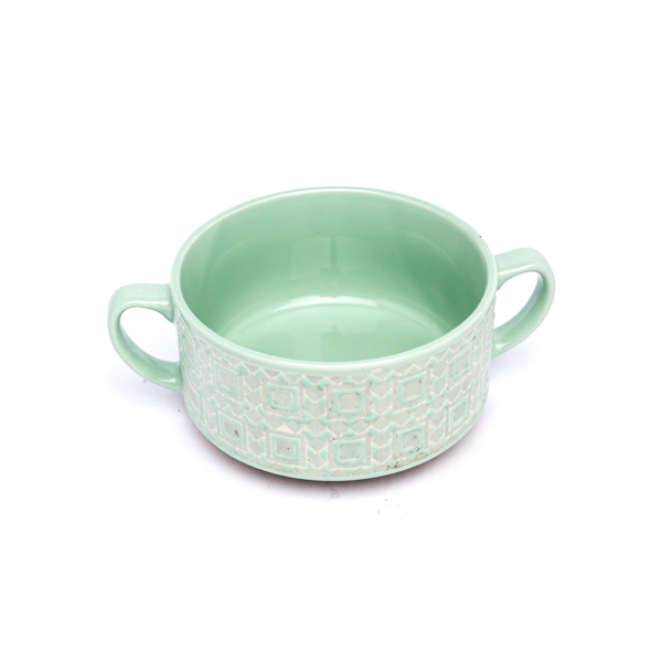 Green Bowl W/Handle