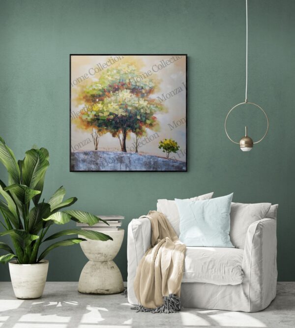 Tropical living room with chair and large plant 3