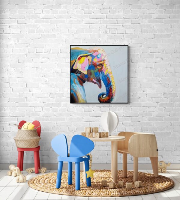 Kids playroom with wooden toys and furniture
