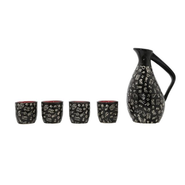 CER07251-Sakea Bottle W/4 Cups-Set - Image 2