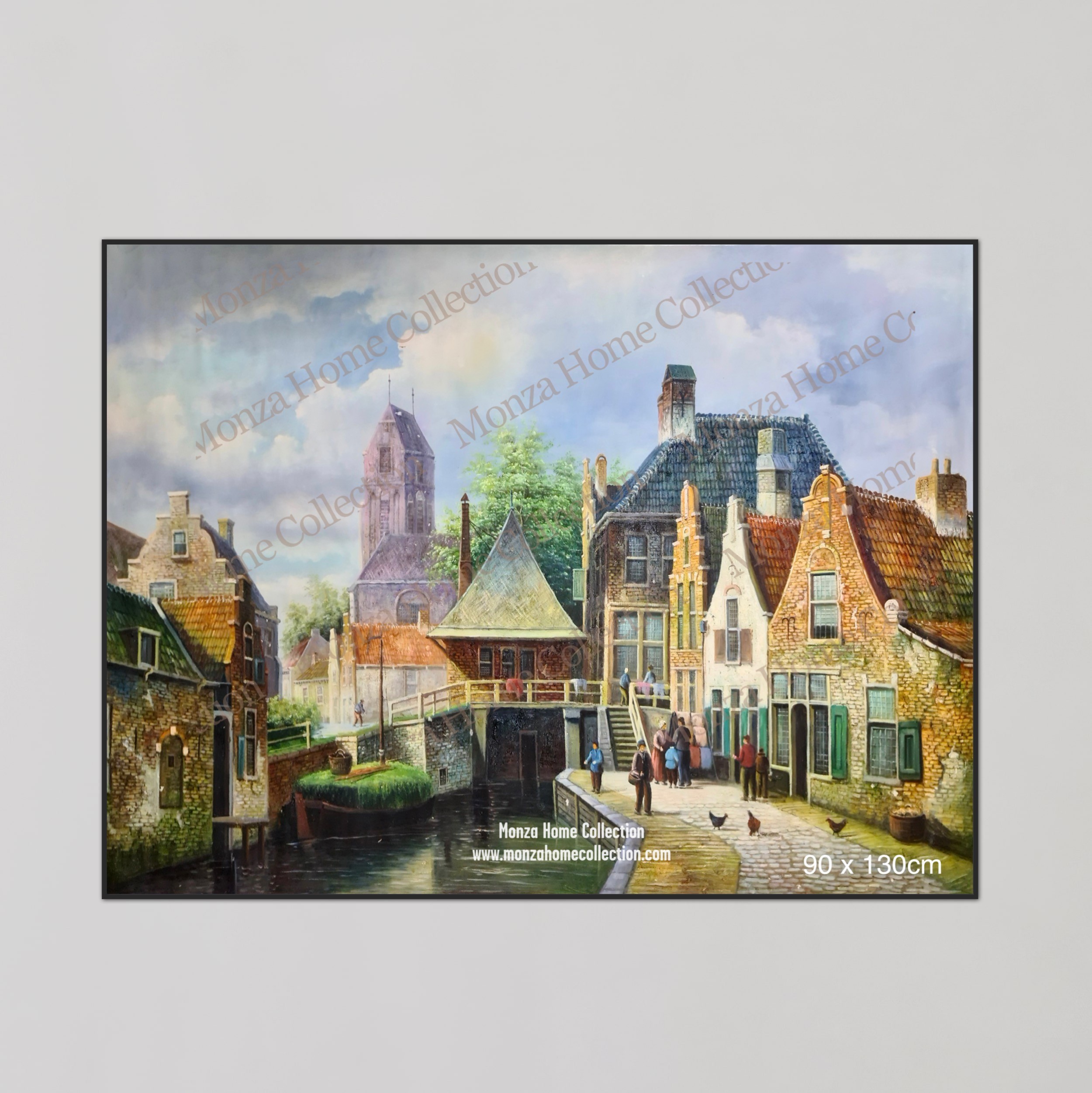 A Lovely Dutch Cityscape Oil Painting on Canvas plus 2 high quality extras as I have a lot of space left with shipping - Read Description Please