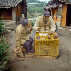 CER00973-Hand Painted Elderly Couple Figurine-05