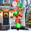 MIS01588-Inflatable 2.4M (8ft) Triple Santa Claus c/w Blower Fan & LED light