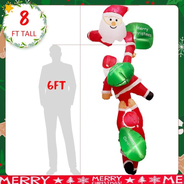MIS01588-Inflatable 2.4M (8ft) Triple Santa Claus c/w Blower Fan & LED light - Image 10