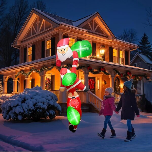 MIS01588-Inflatable 2.4M (8ft) Triple Santa Claus c/w Blower Fan & LED light - Image 6