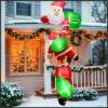 MIS01588-Inflatable 2.4M (8ft) Triple Santa Claus c/w Blower Fan & LED light - Image 2