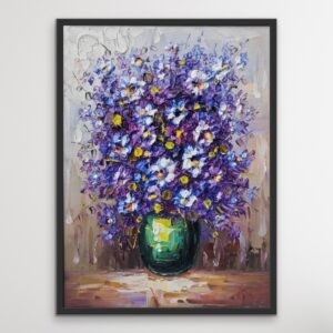 Midnight Bloom – Textured Floral Art (Purple Series)