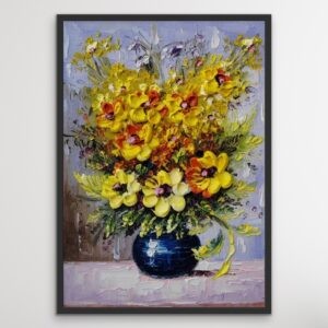 Golden Meadow – Textured Floral Art