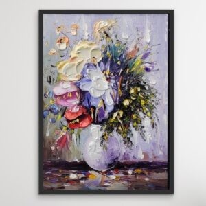 Whispering Petals – Textured Floral Art